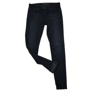 BIG STAR Alex Mid-Rise Skinny Salvaged Stretch Zip Fly Dark Blue Denim Jeans 30